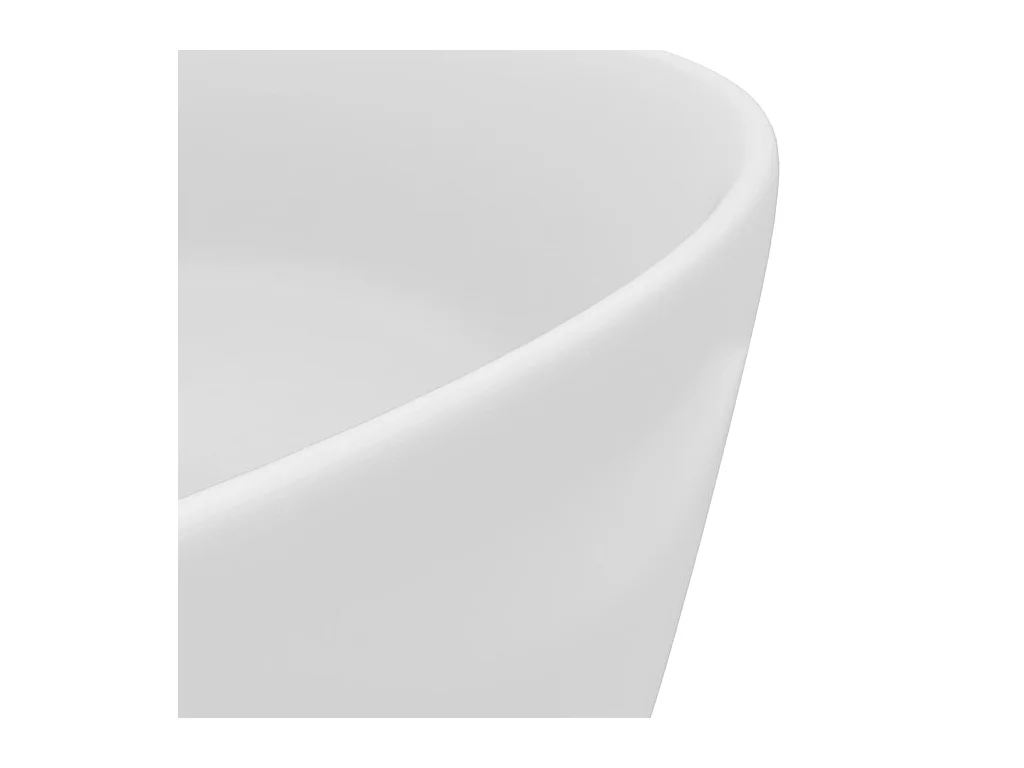 Lavabo redondo de lujo Blanco mate 40x15 cm Cerámica