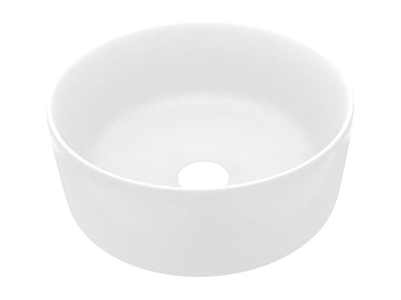 Lavabo rotondo di lusso Bianco opaco 40x15 cm Ceramica