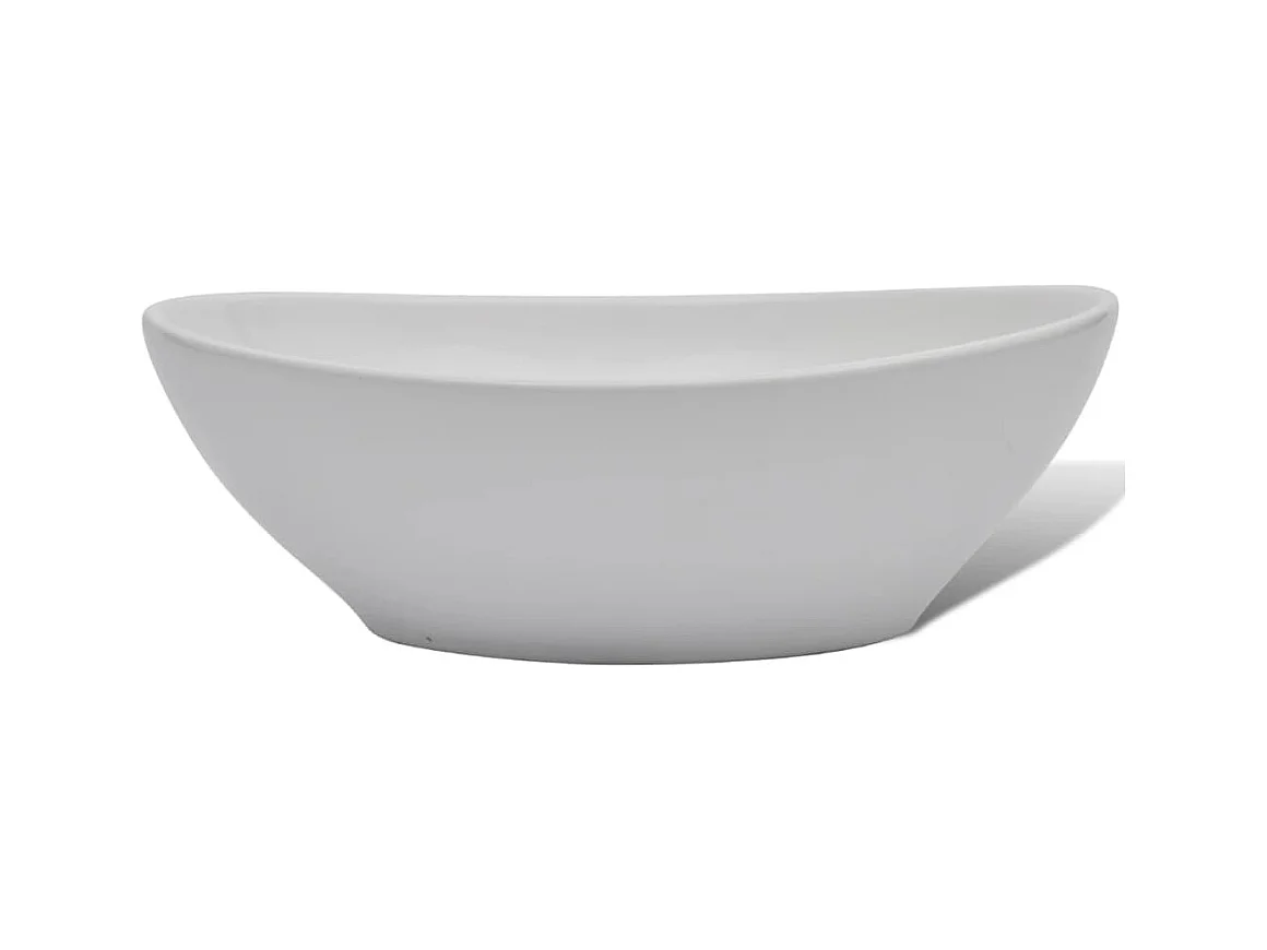 Lavabo de baño con grifo monomando Cerámica Ovalada Blanca