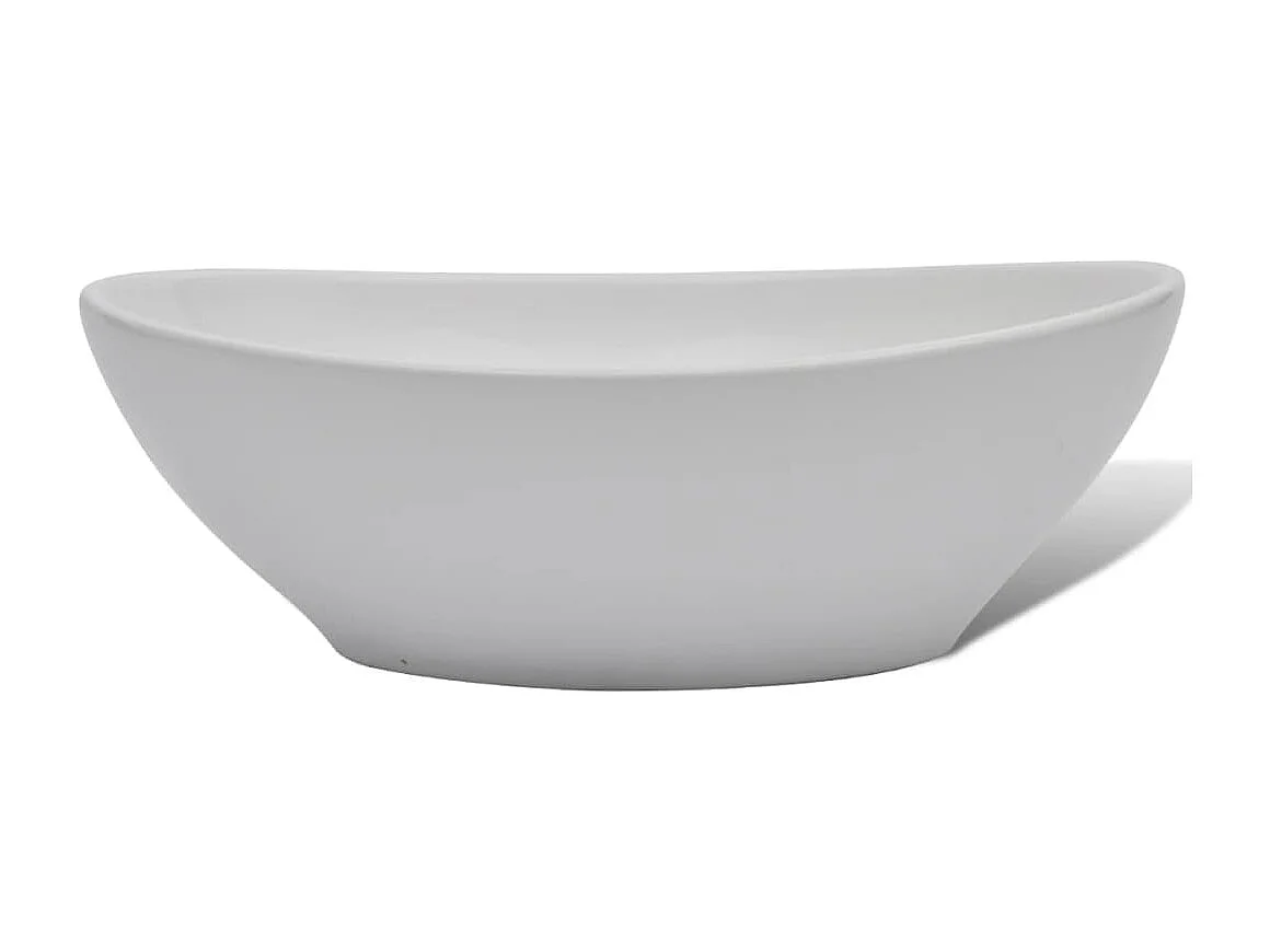 Lavabo de baño con grifo monomando Cerámica Ovalada Blanca