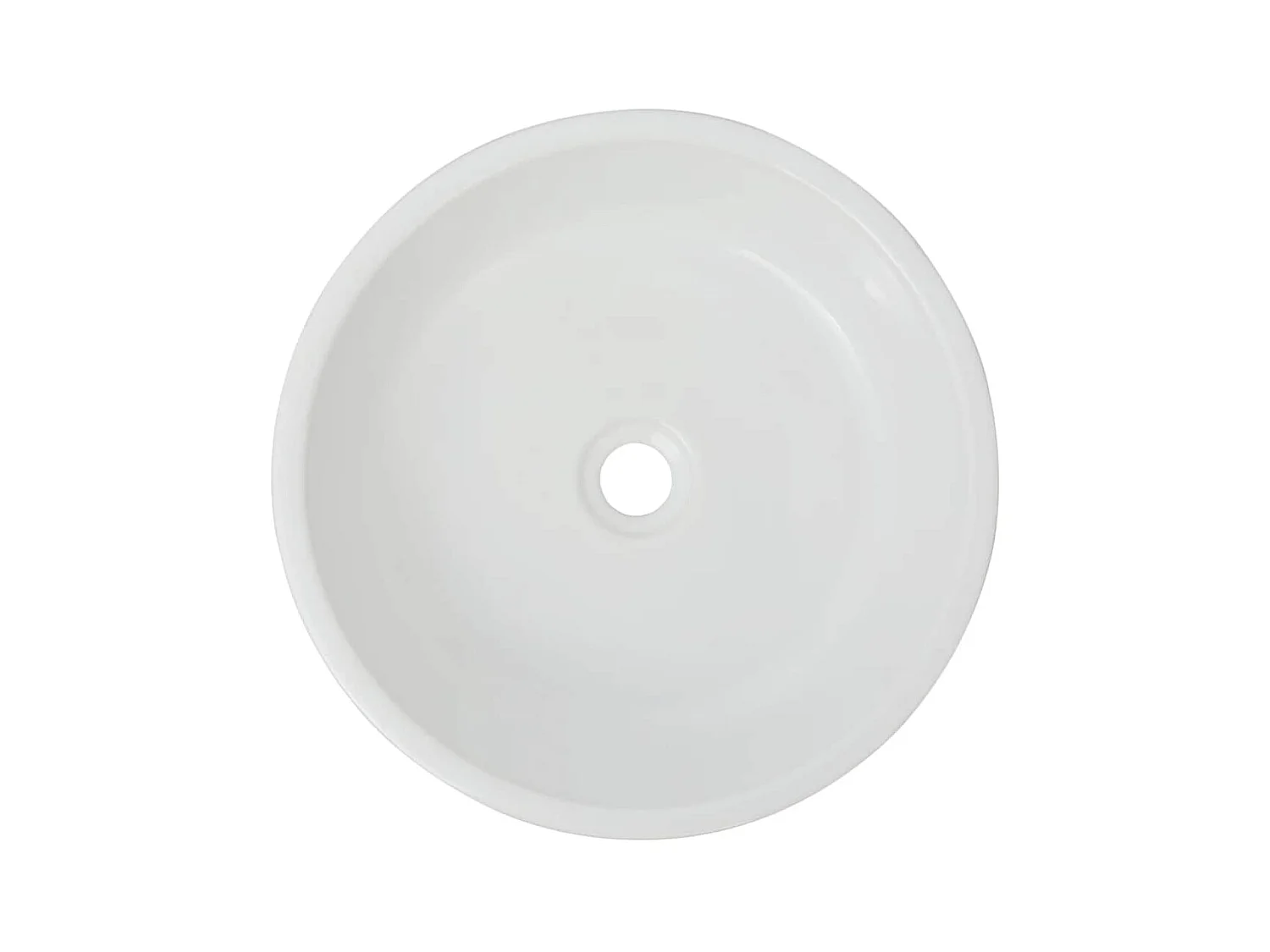 Lavabo redondo de cerámica blanca 42 x 12 cm