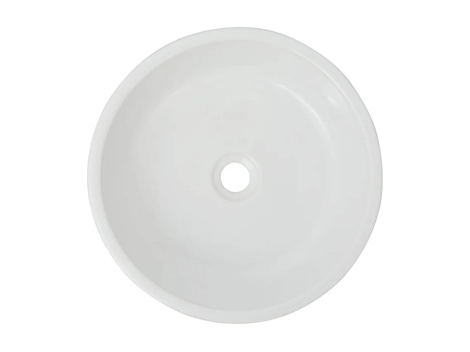 Lavabo redondo de cerámica blanca 42 x 12 cm