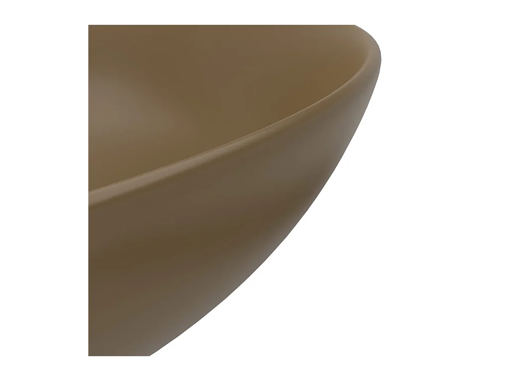 Lavandino da bagno in ceramica crema opaco rotondo