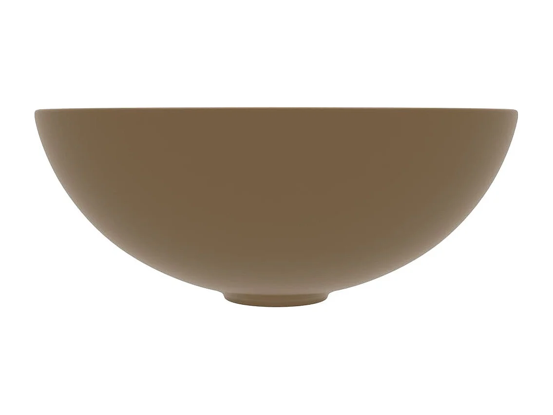 Lavandino da bagno in ceramica crema opaco rotondo