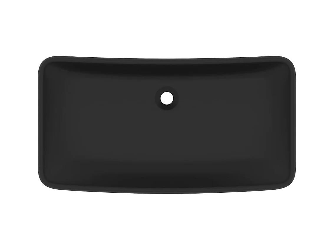 Lavandino rettangolare di lusso Nero opaco 71x38 cm Ceramica