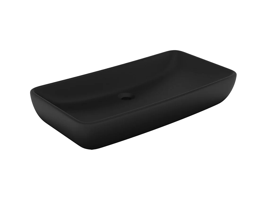 Lavabo rectangular de lujo Negro mate 71x38 cm Cerámica