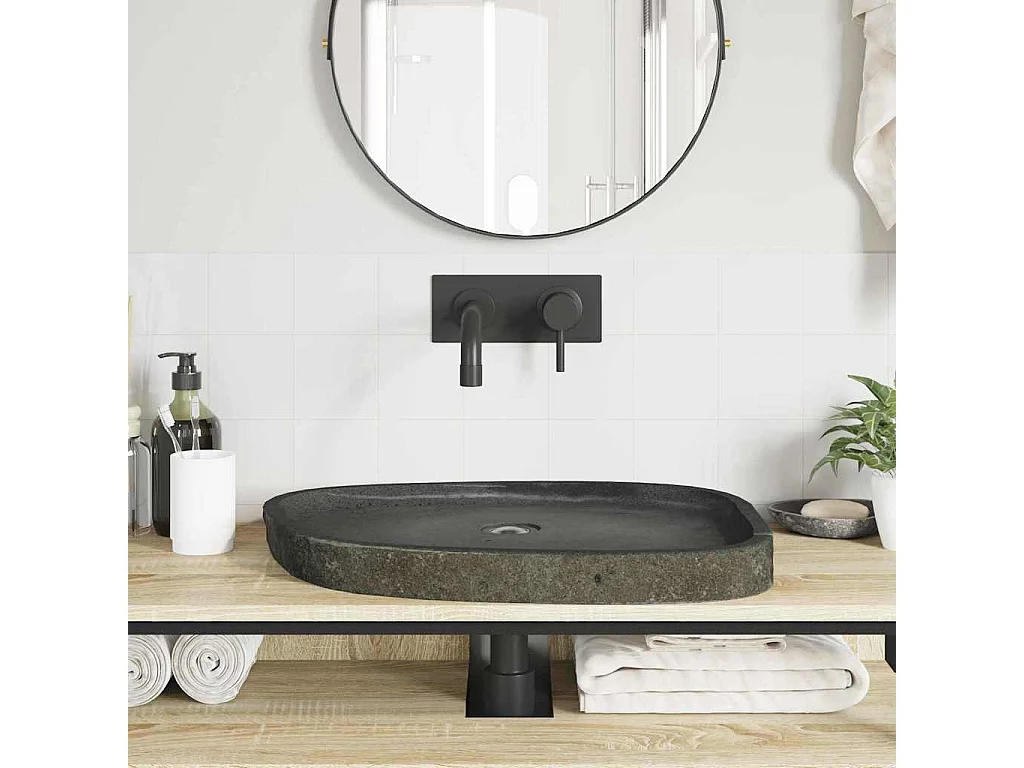 Bacino grigio (55-65) x (40-50) x 6 cm pietra di fiume