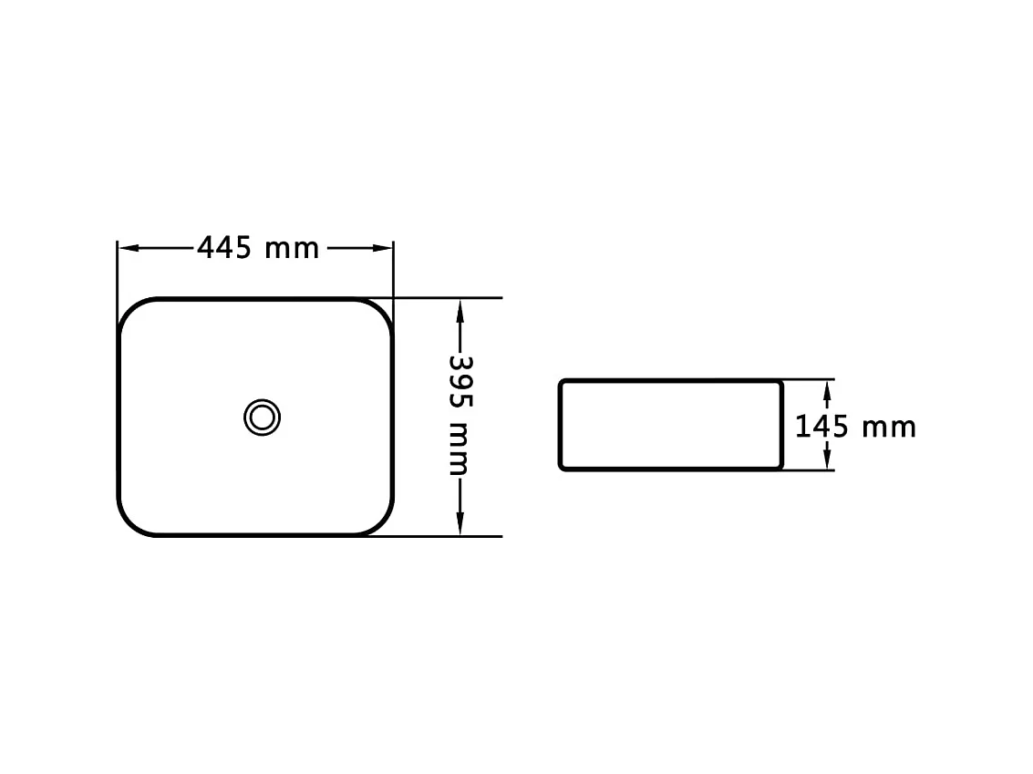 Lavabo 44,5 x 39,5 x 14,5 cm Cerámica Blanco