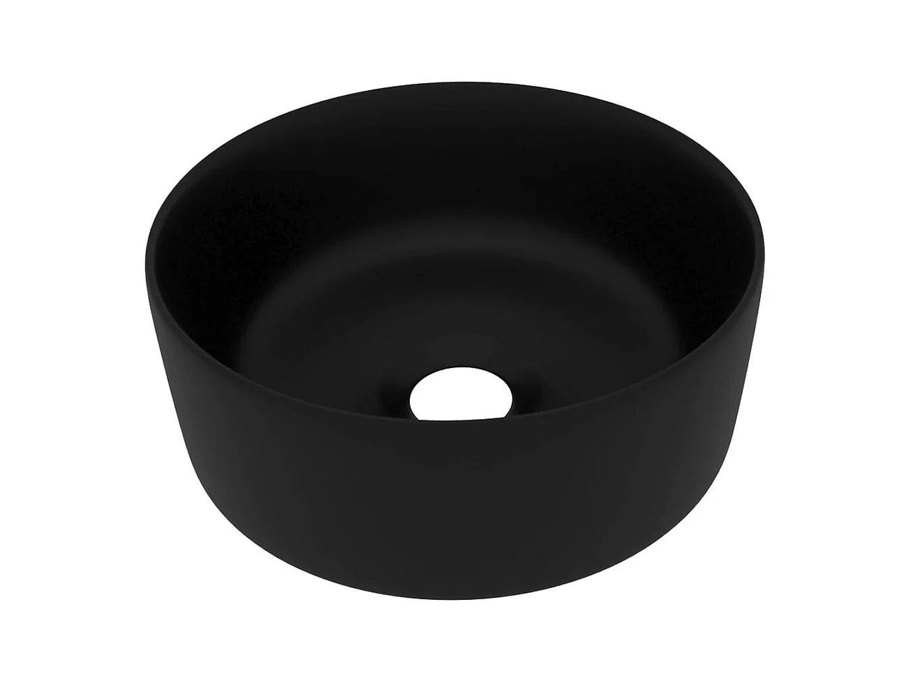 Lavabo rond de luxe Noir mat 40x15 cm Céramique