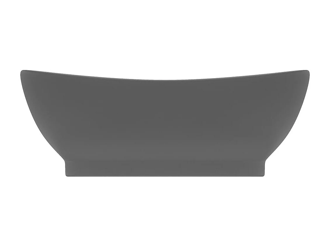 Lavabo ovalado con rebosadero Gris oscuro mate 58,5x39 cm Cerámica