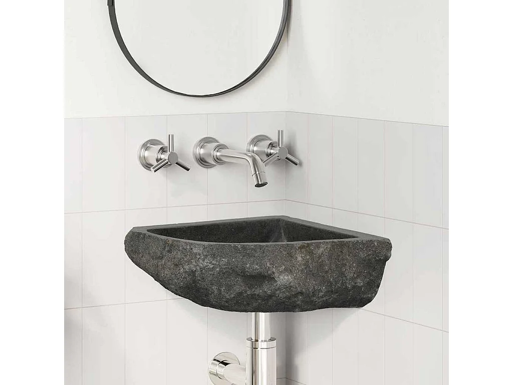 Lavabo de esquina suspendido Gris (30-37) x (30-37) x 12 cm