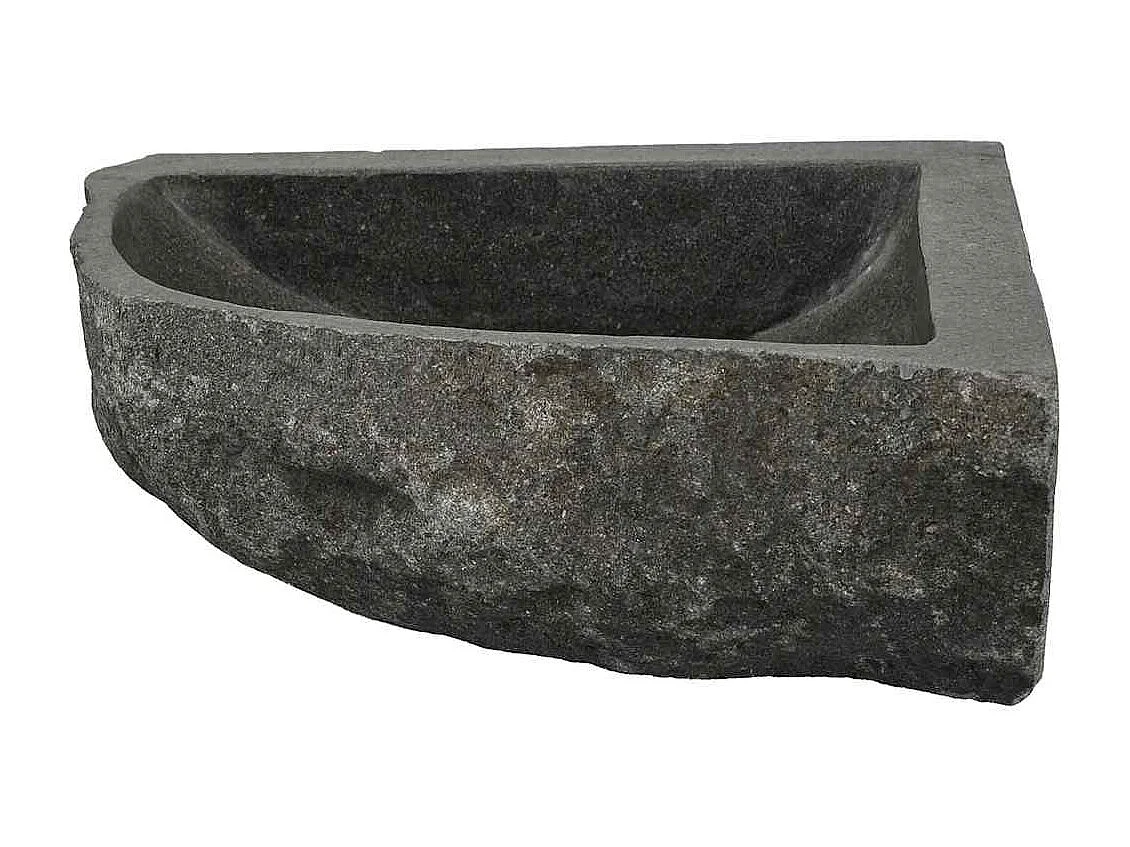Bassin d'angle suspendu au mur Gris (30-37) x (30-37) x 12 cm