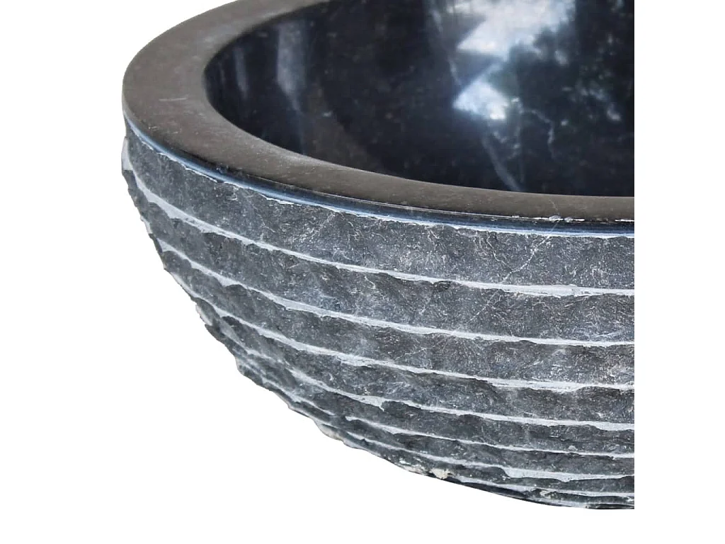 Lavabo de mármol negro de 40 cm