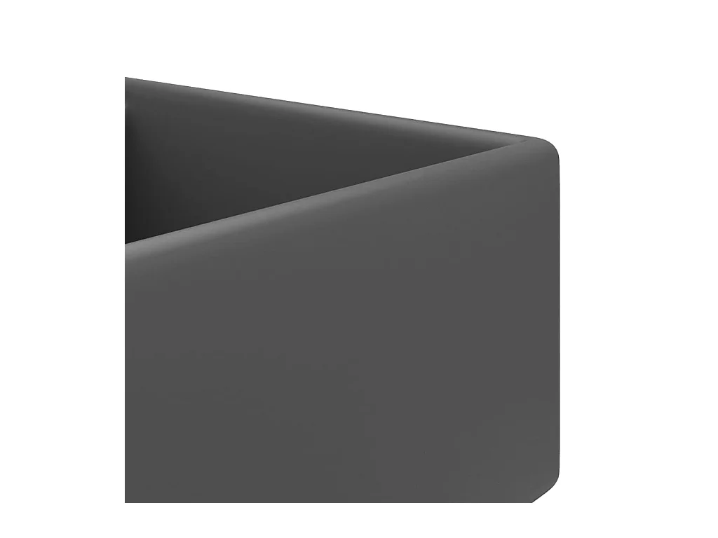 Lavabo cuadrado con rebosadero Gris oscuro mate 41x41 cm Cerámica
