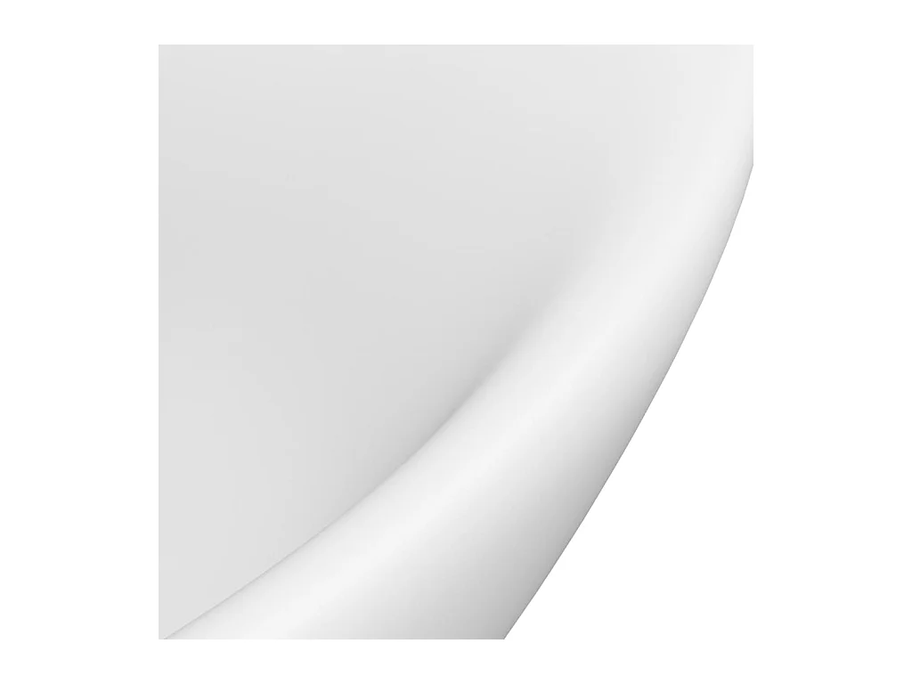 Luxe ovale wastafel met overloop Mat wit 58,5x39cm Keramiek
