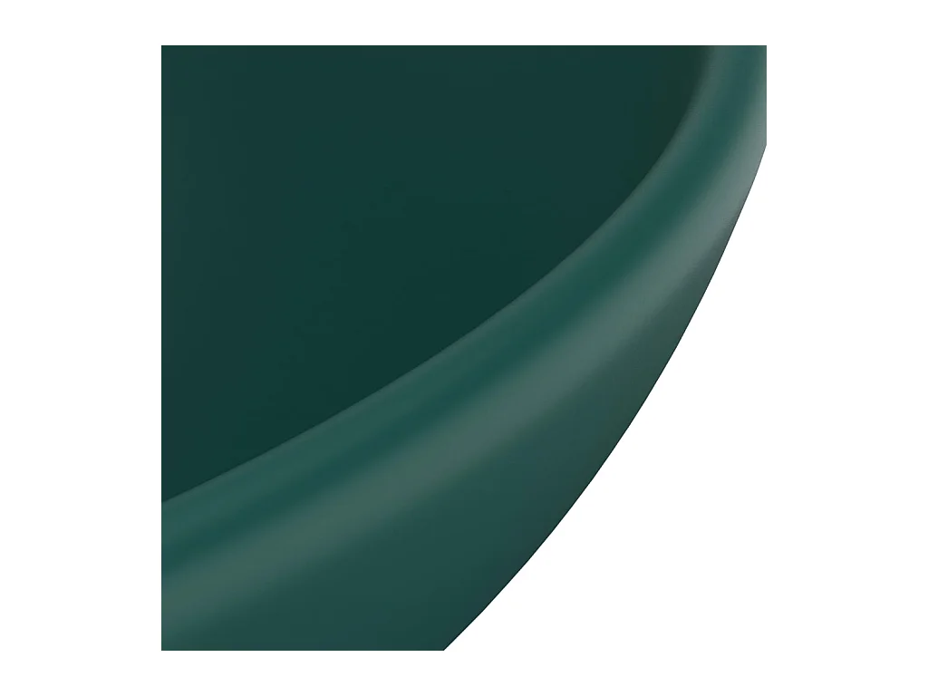 Lavabo de baño redondo verde oscuro mate 32,5x14 cm cerámica