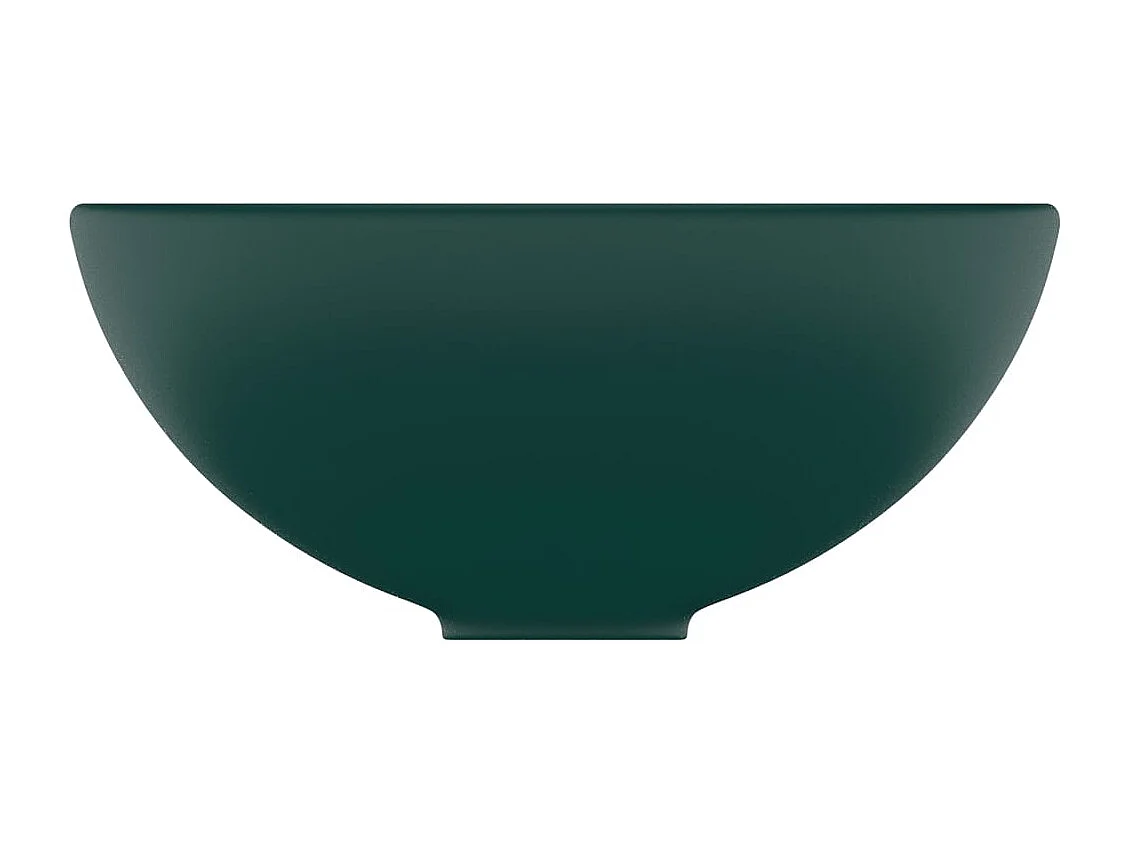 Lavandino da bagno rotondo verde scuro opaco 32,5x14 cm in ceramica