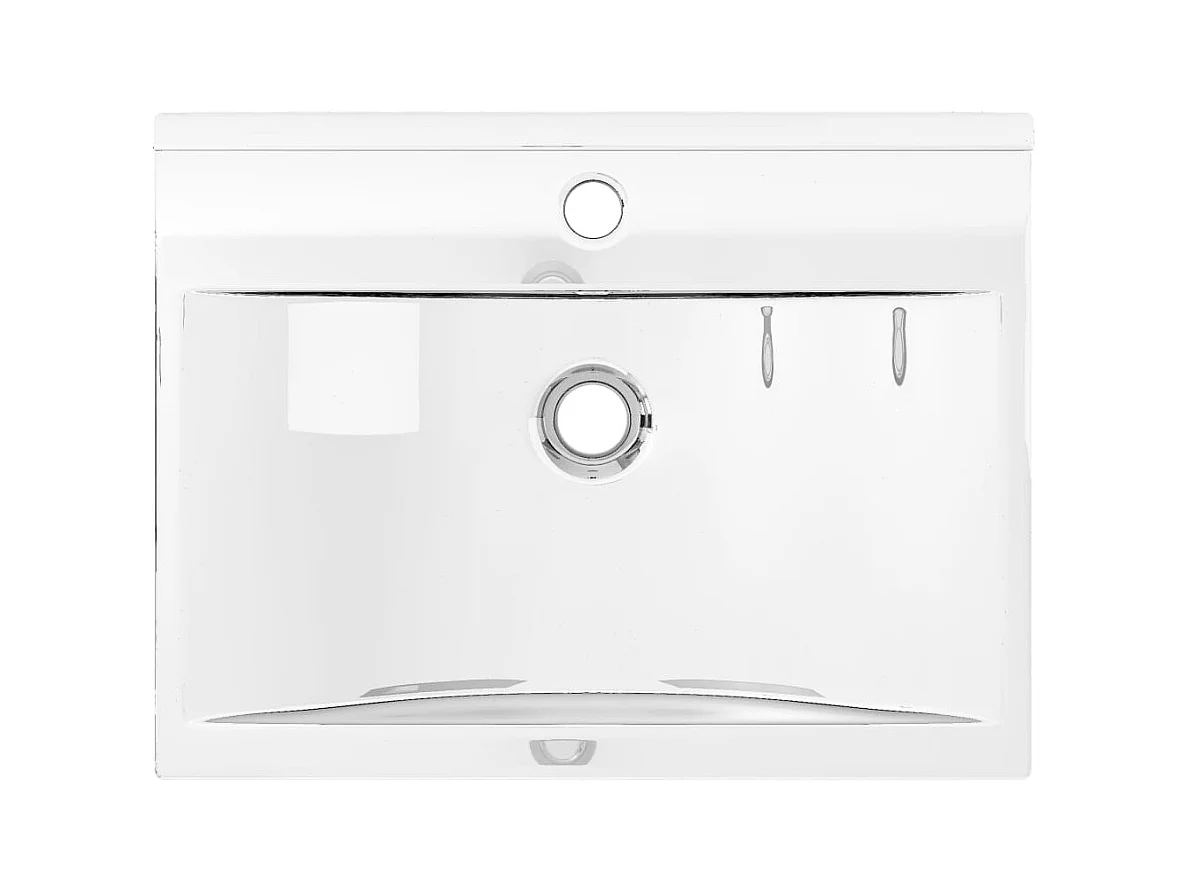 Wastafel met overloop 60x46x16 cm Keramiek Zilver