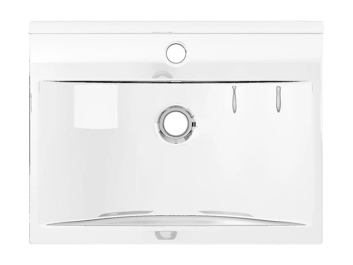 Lavabo con rebosadero 60x46x16 cm Cerámica Plata