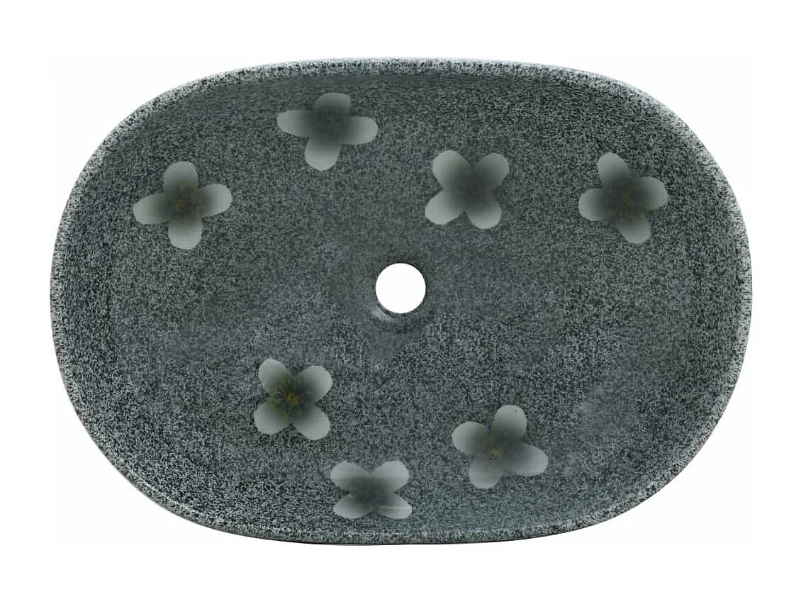 Ovale blauwe opzetwastafel 59x40x14 cm keramiek