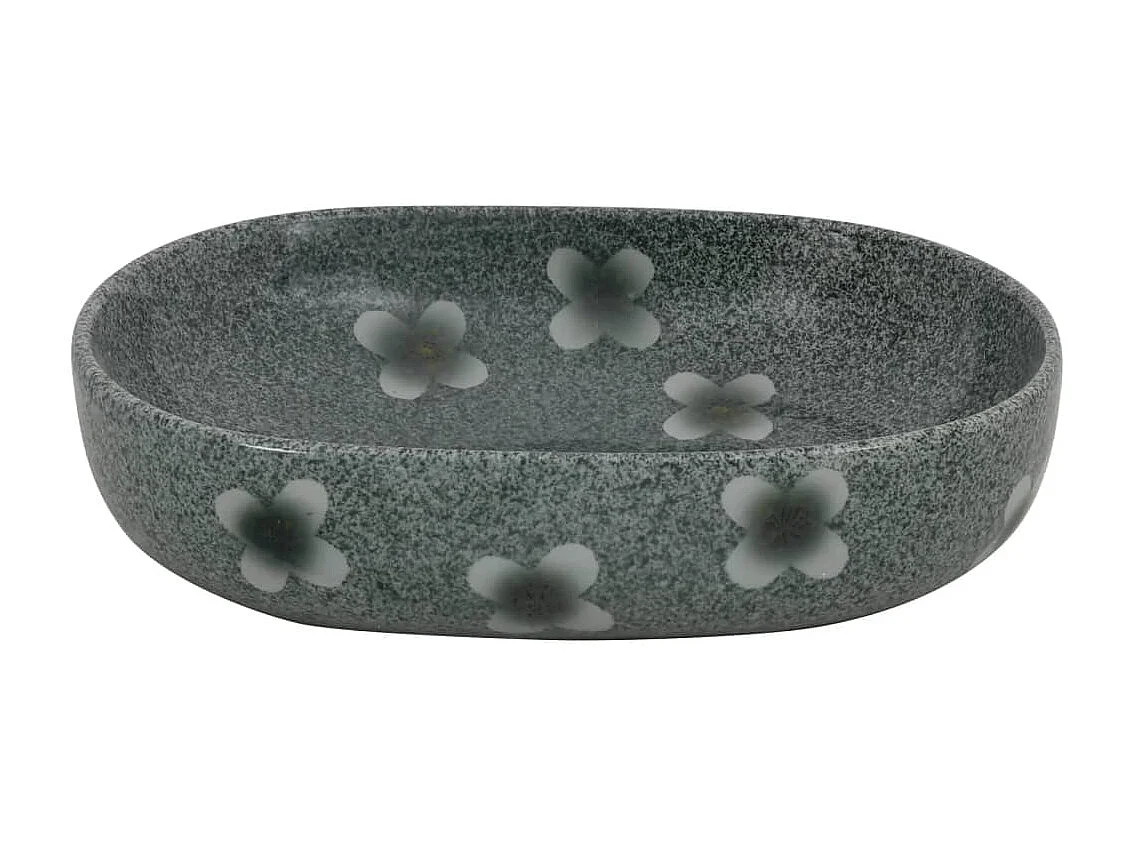 Lavabo sobre encimera ovalado azul 59x40x14 cm cerámica