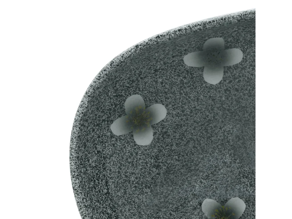 Lavabo sobre encimera ovalado azul 59x40x14 cm cerámica