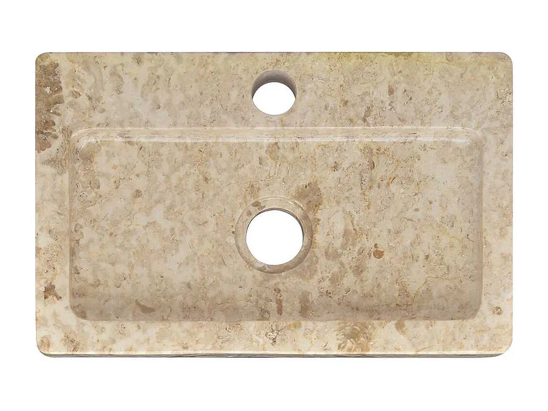 Crèmekleurige wandwastafel 38x24x6,5 cm marmer