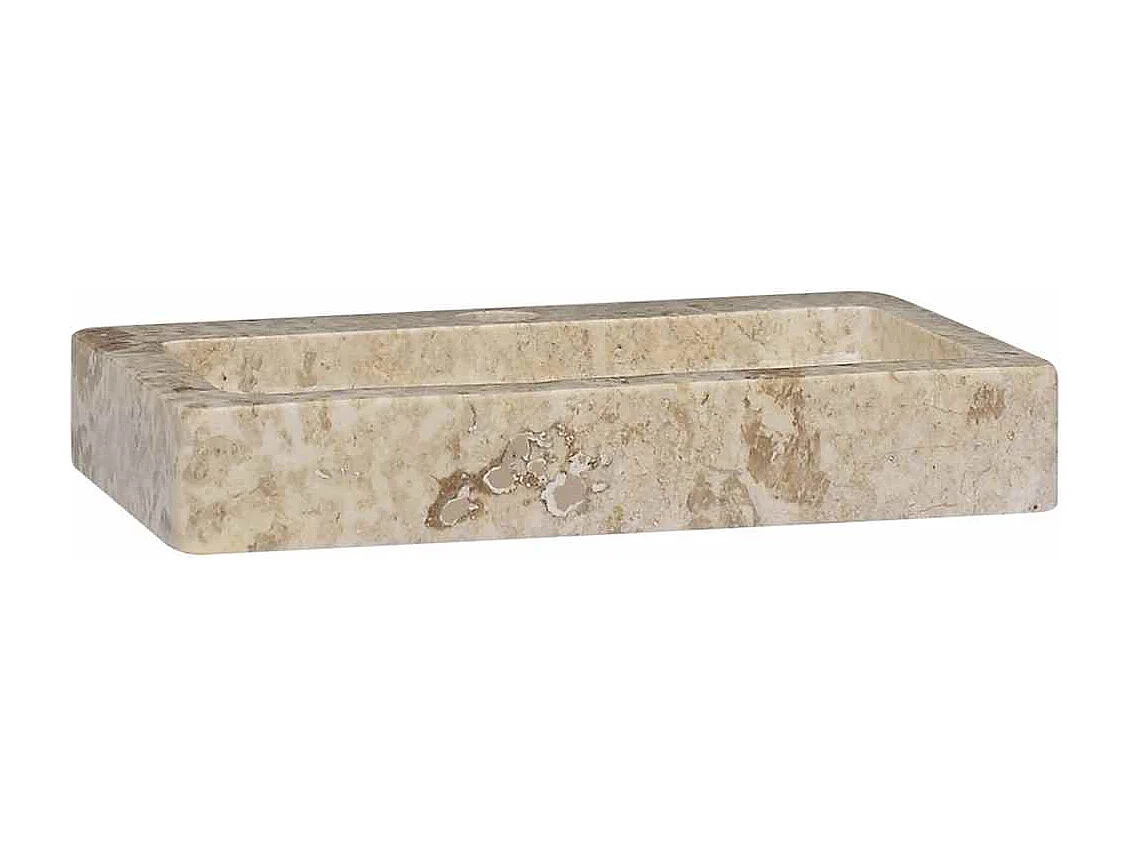 Cremefarbenes Wandwaschbecken 38x24x6,5 cm Marmor