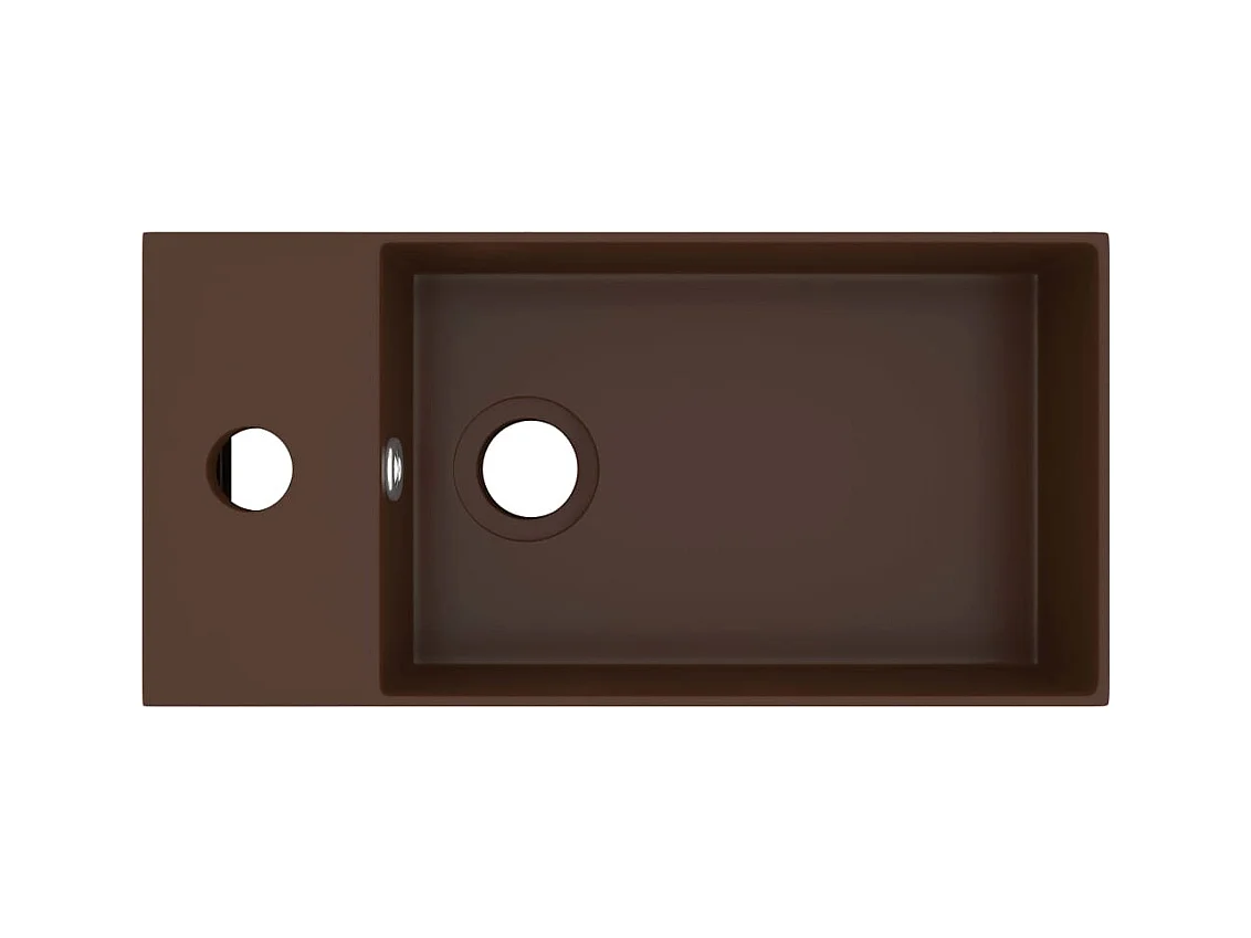 Badkamerwastafel met overloop Keramiek Donkerbruin