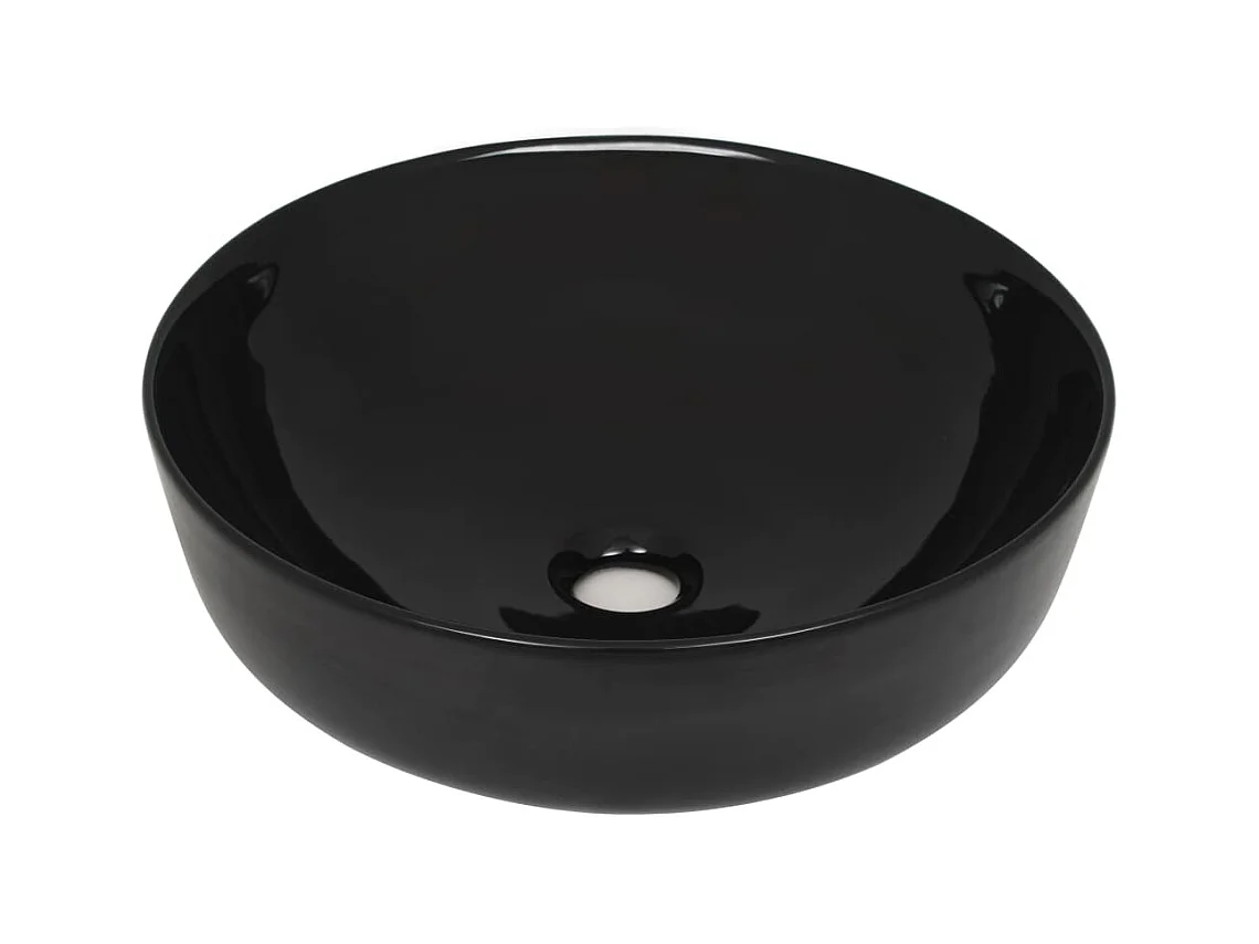 Lavabo rond Céramique Noir 41,5 x 13,5 cm