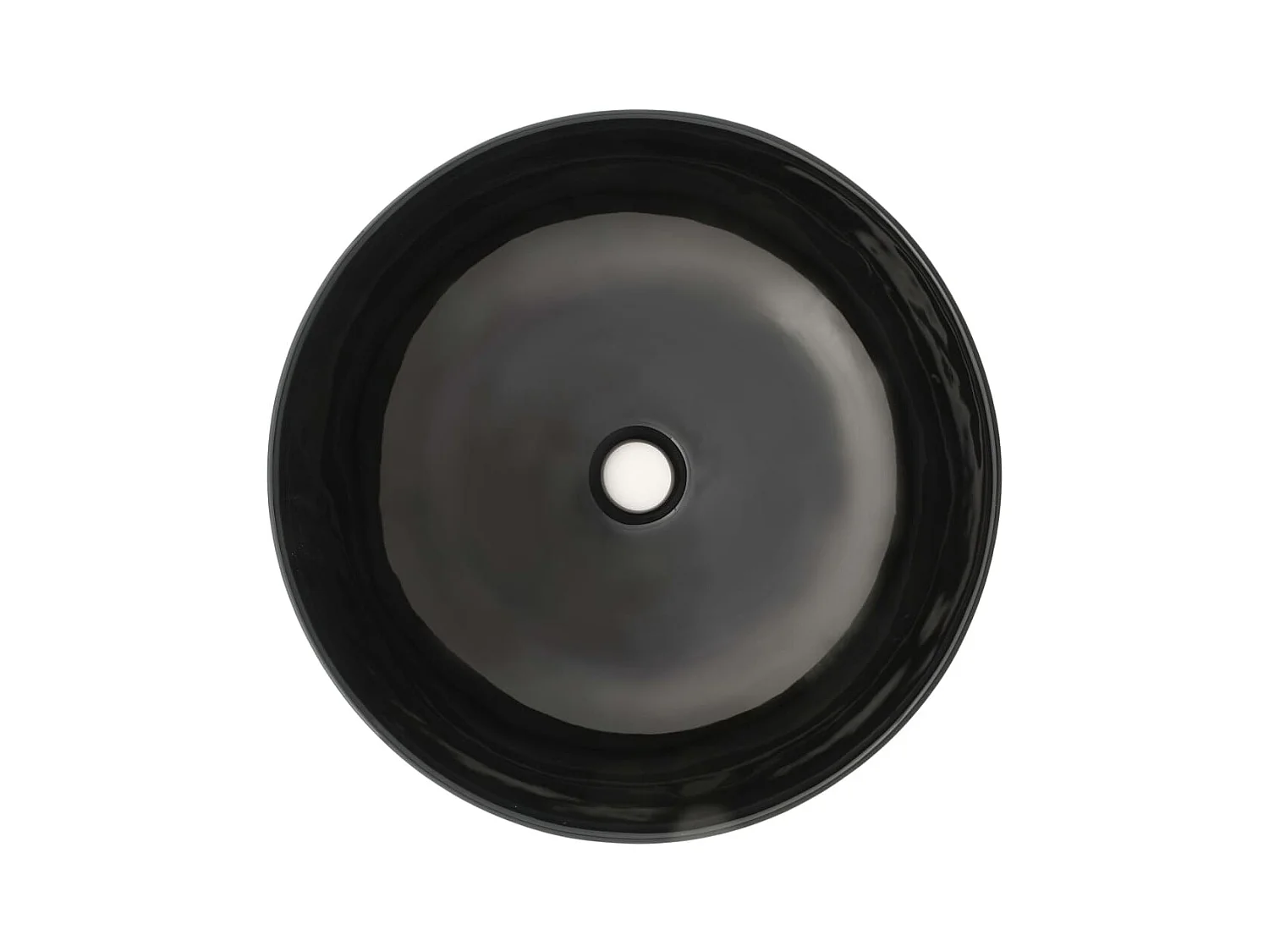 Lavabo rond Céramique Noir 41,5 x 13,5 cm