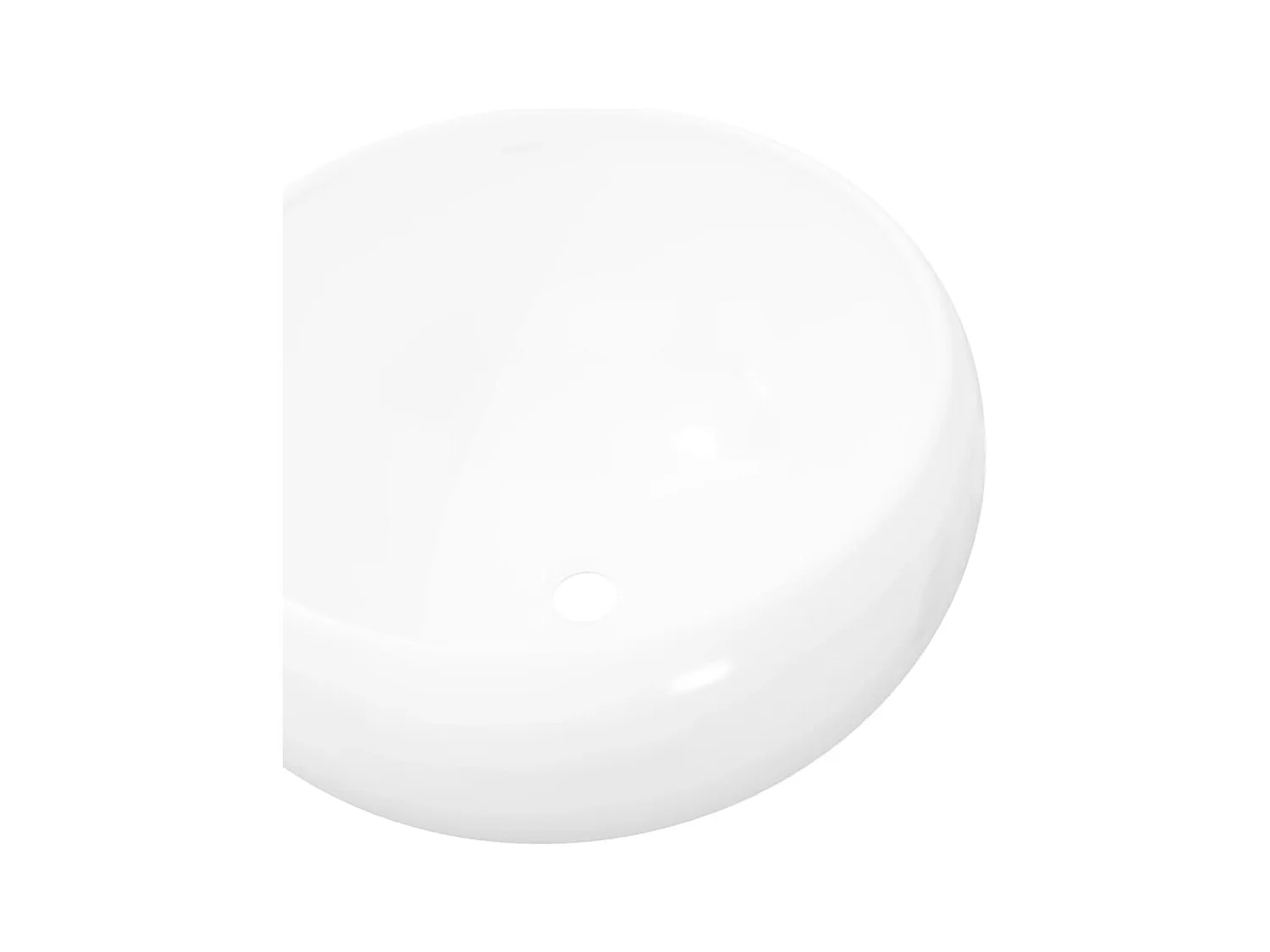 Lavabo redondo de cerámica blanca 40 x 15 cm