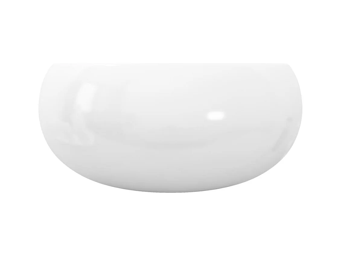 Lavabo redondo de cerámica blanca 40 x 15 cm