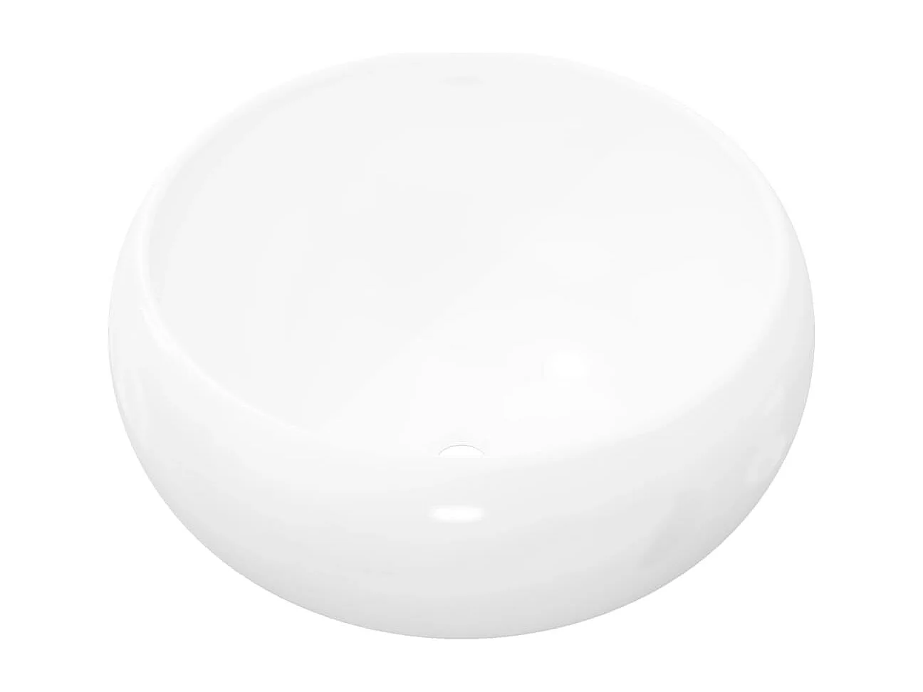 Lavabo rotondo in ceramica bianca 40 x 15 cm