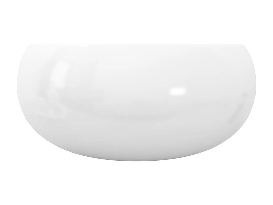 Lavabo rotondo in ceramica bianca 40 x 15 cm