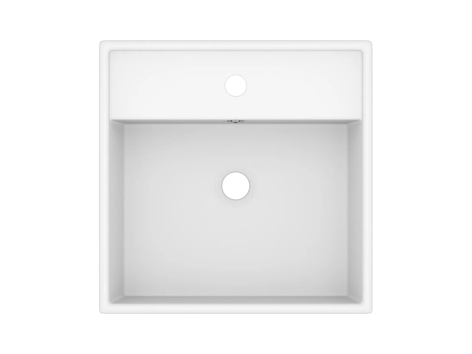 Luxe vierkante wastafel met overloop Mat wit 41x41 cm Keramiek