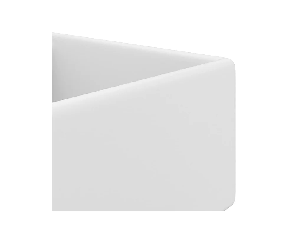 Luxe vierkante wastafel met overloop Mat wit 41x41 cm Keramiek