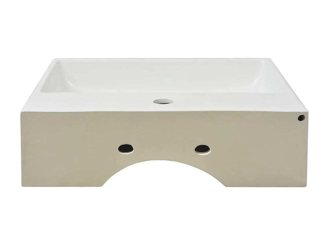 Lavabo in ceramica con foro rubinetto Bianco 51,5x38,5x15 cm