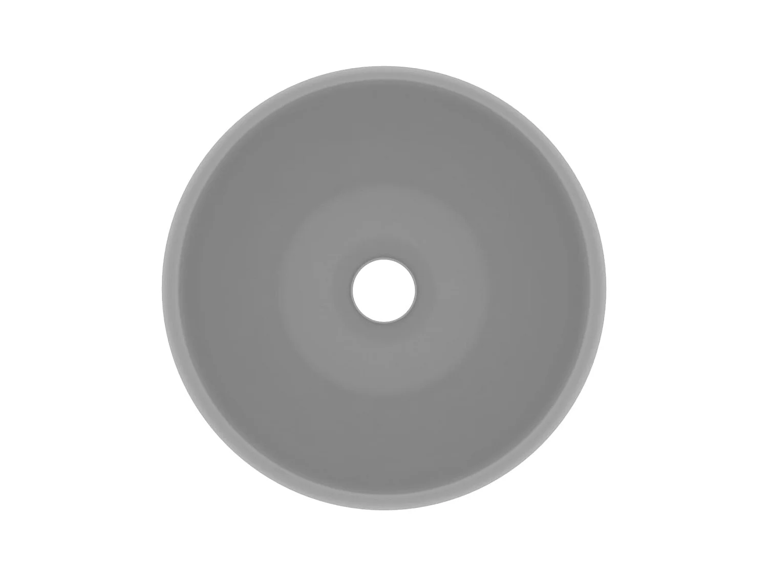 Lavabo redondo de lujo Gris claro mate 40x15 cm Cerámica