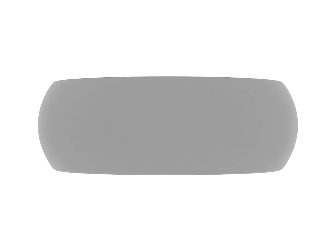 Lavabo redondo de lujo Gris claro mate 40x15 cm Cerámica
