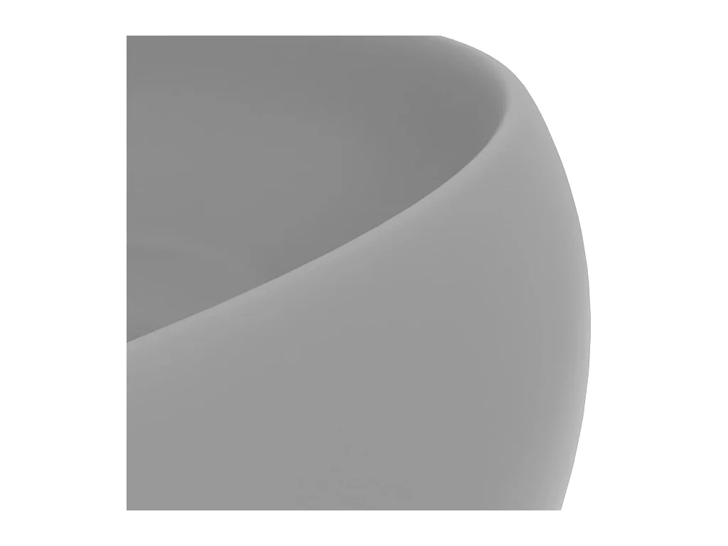 Lavabo redondo de lujo Gris claro mate 40x15 cm Cerámica