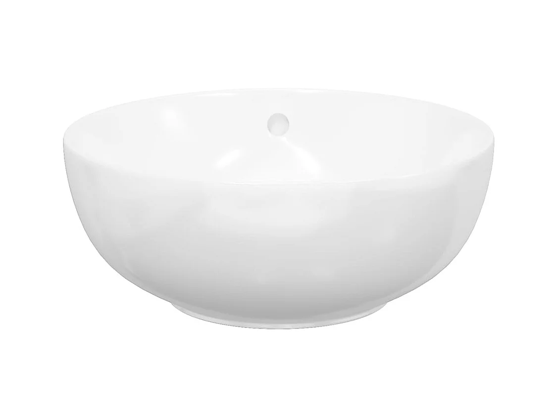 Lavabo bianco 44x17 cm tondo in ceramica