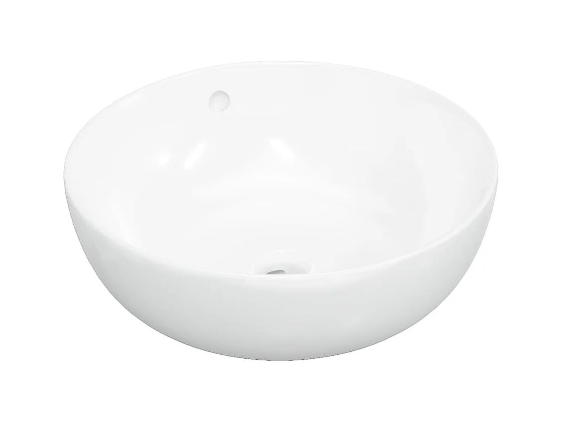 Lavabo bianco 44x17 cm tondo in ceramica