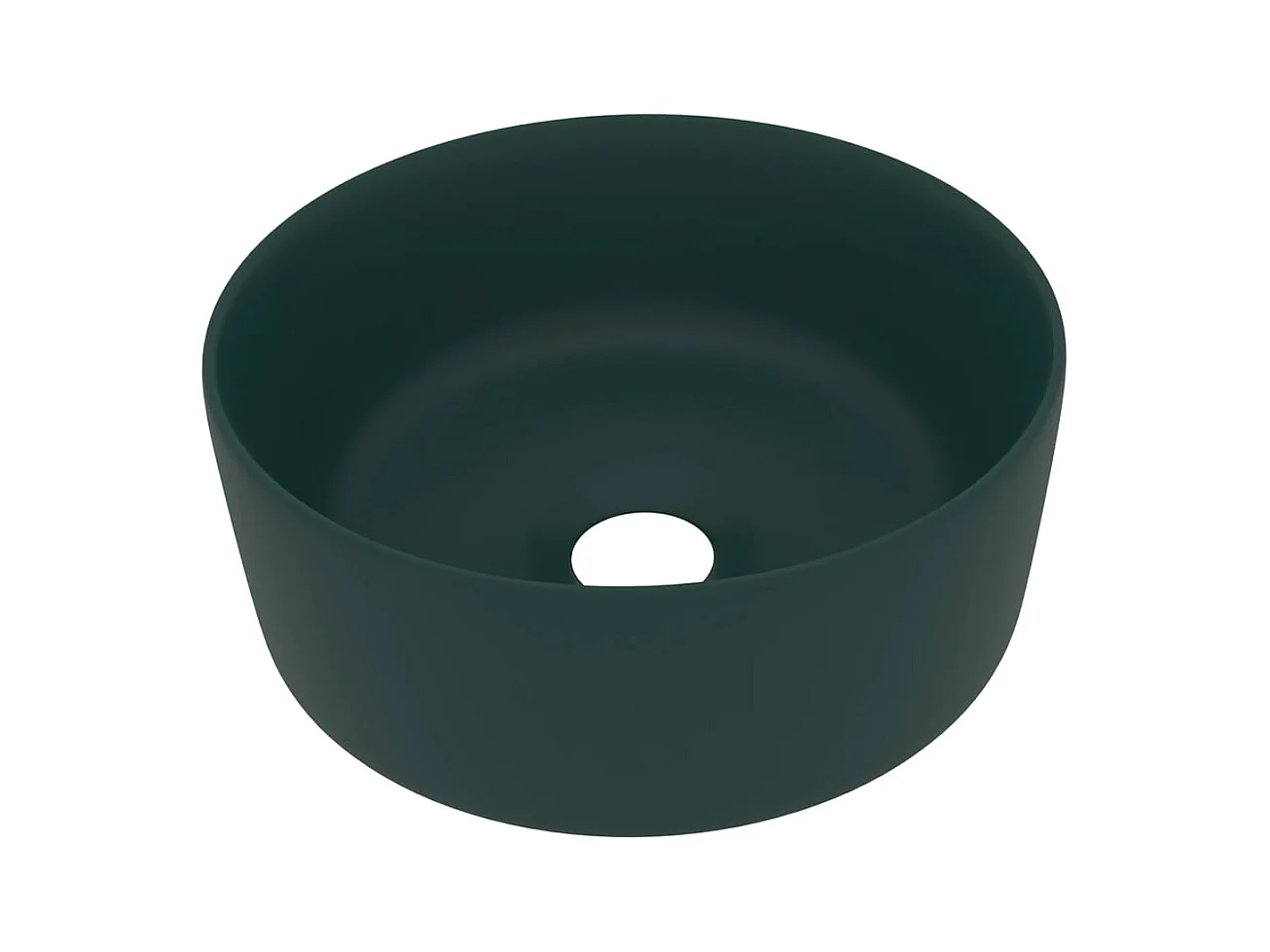 Lavabo redondo de lujo Verde oscuro mate 40x15 cm Cerámica