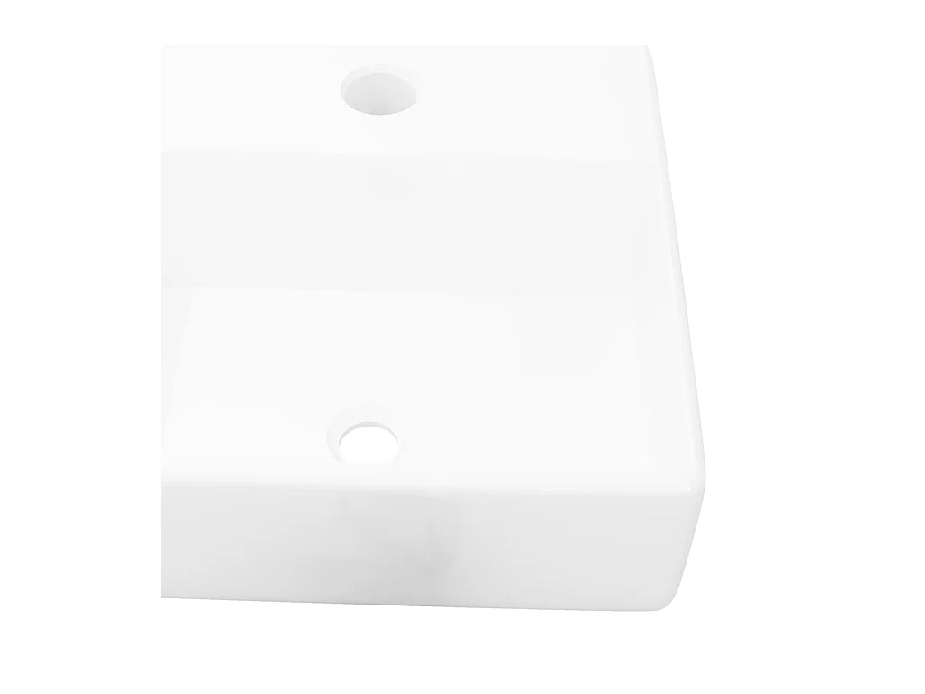 Lavandino quadrato con foro per rubinetto Ceramica bianca