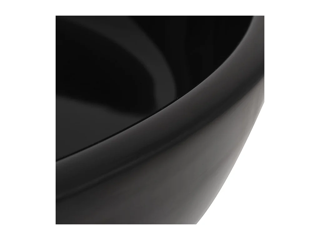Lavabo rond céramique noir 42x12 cm