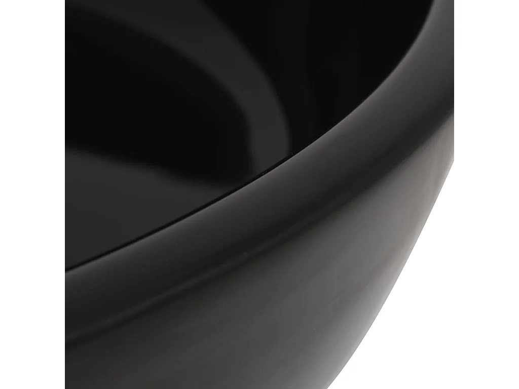 Lavabo rond céramique noir 42x12 cm