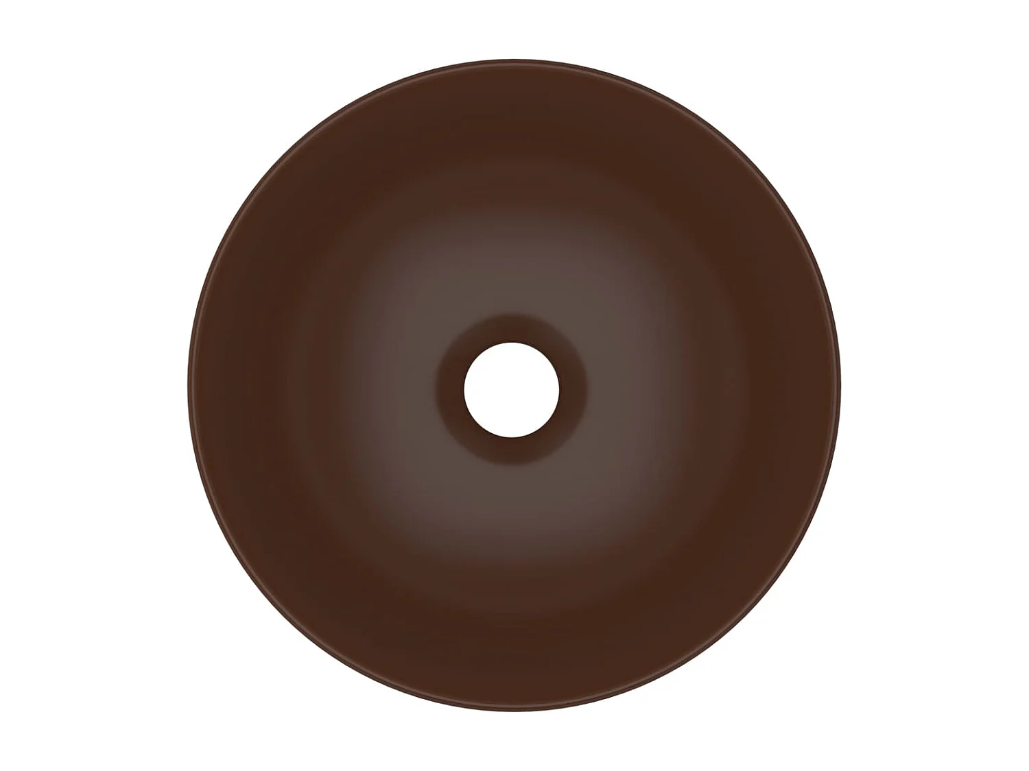 Lavabo de baño redondo de cerámica marrón