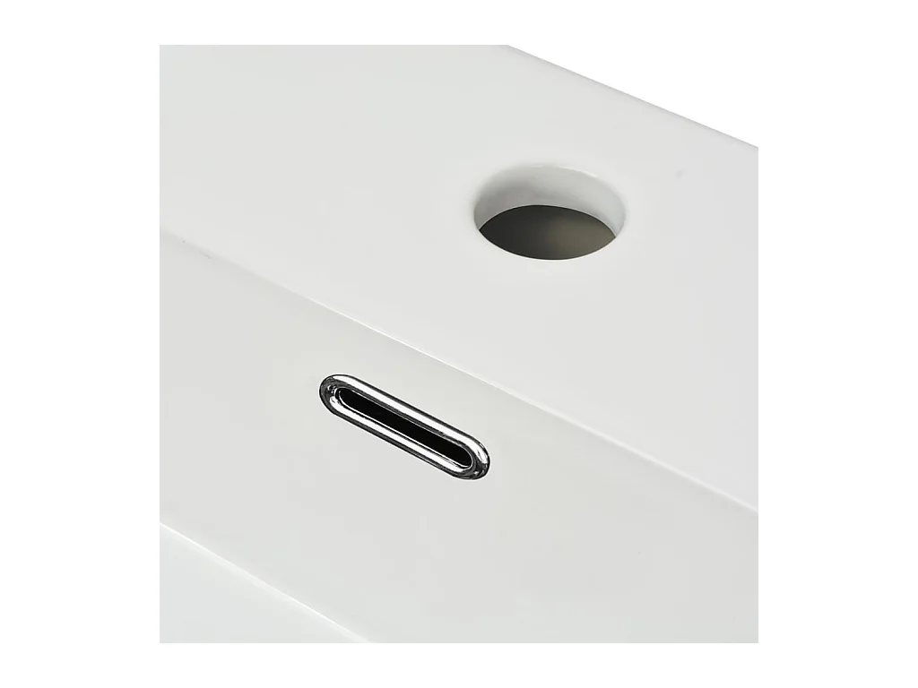 Lavabo de cerámica con orificio para grifo Blanco 60,5x42,5x14,5cm