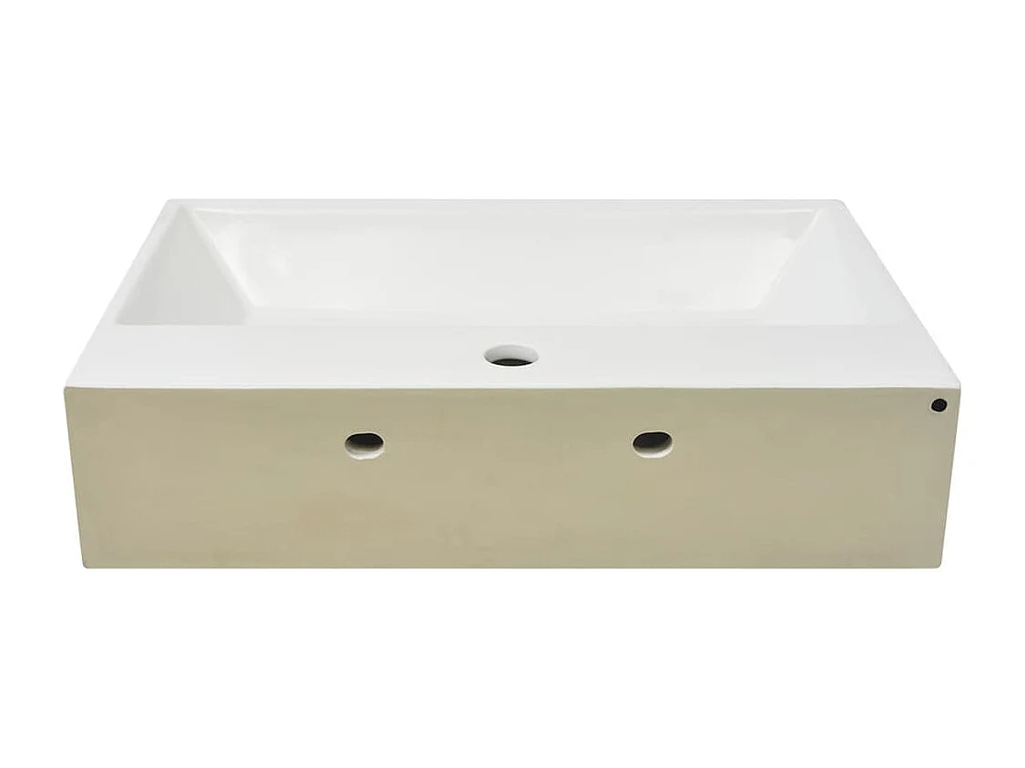 Lavabo de cerámica con orificio para grifo Blanco 60,5x42,5x14,5cm